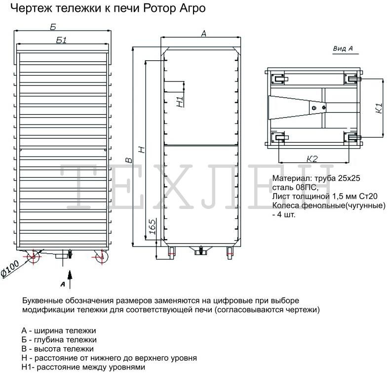 Тележки для печи Ротор Агро